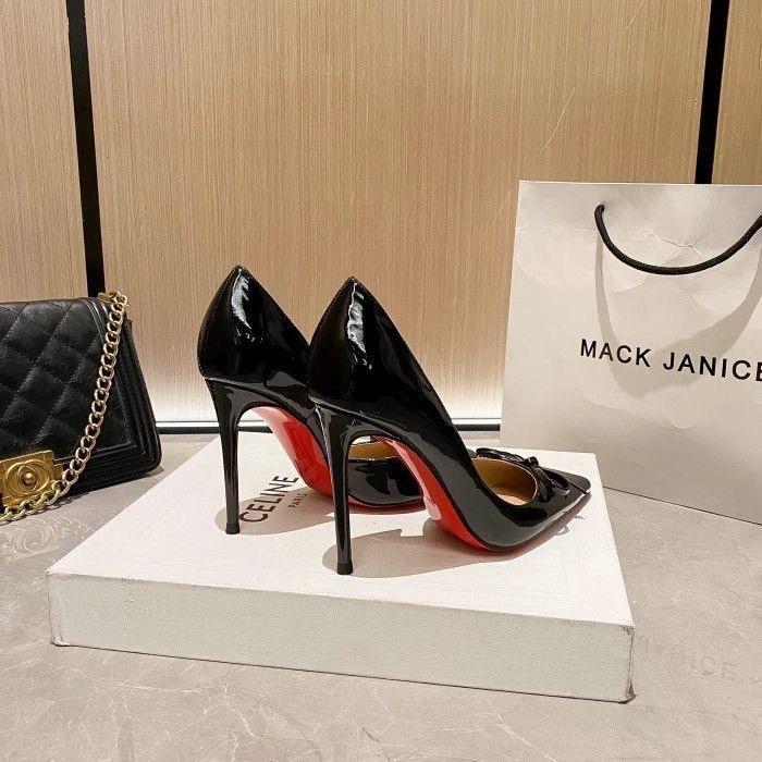 Thin heel pointed head women's versatile bow sexy women's single shoes side empty high heels