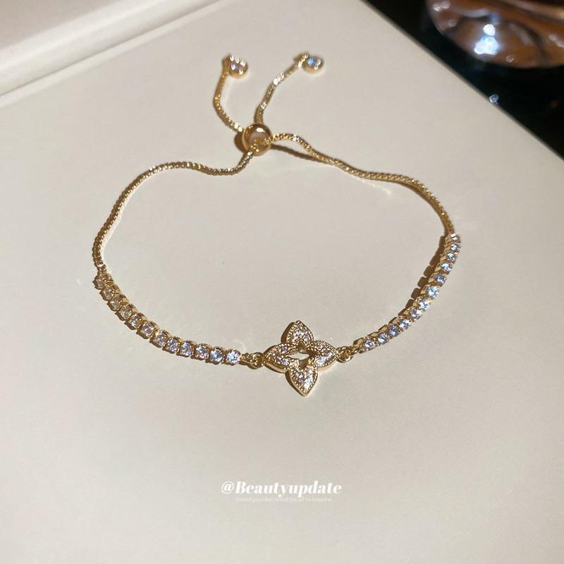 Zircon Love Bow Round Arrow Flower Pendant Bracelet Fashion Versatile Bracelet Light Luxury High-end Jewelry