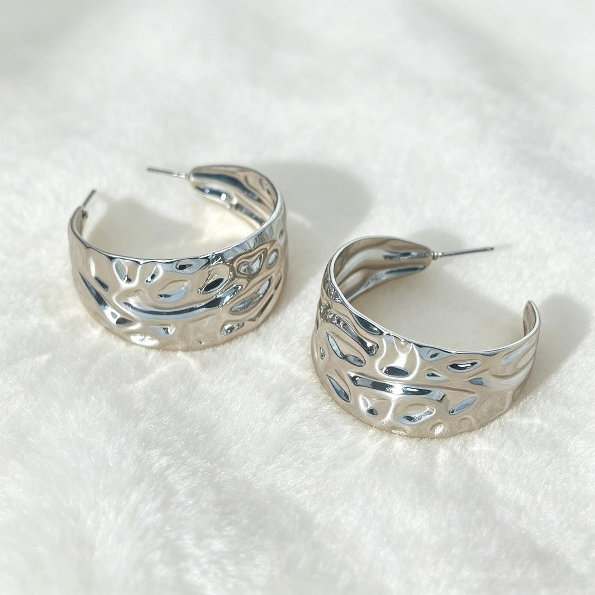 Personality Irregular Texture Earrings Women s Earrings Ns Niche Design Advanced Sense Advanced Sense Light Luxury