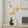 A Set Elegant Ceramic Vase Solid Color Flower Arrangement Vase Creative Water Cultivation Vase