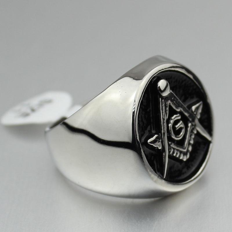 Freimaurerring aus Titan für Herren, Ring im Punk-Stil, Herrenaccessoires