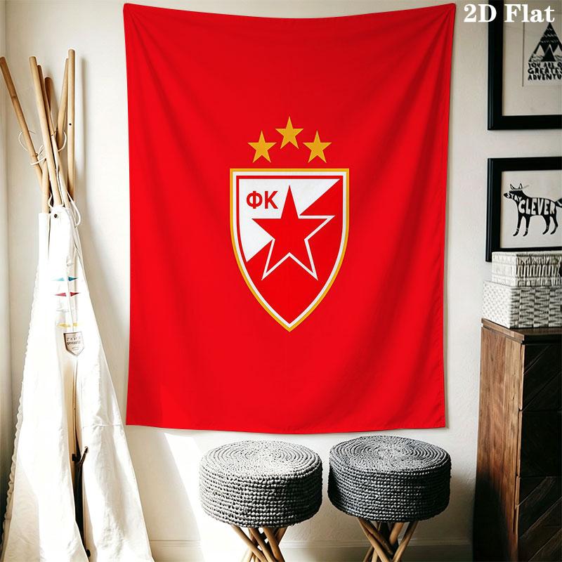 Crvena Zvezda logo Wall Hanging Printed Fabric Blanket Decorative Tapestries for Bedroom Living Room Home Decor