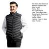 Men Cotton Vest Stand Collar Sleeveless Zipper Closure Thermal Jacket with Pockets Solid Color Winter Waistcoat