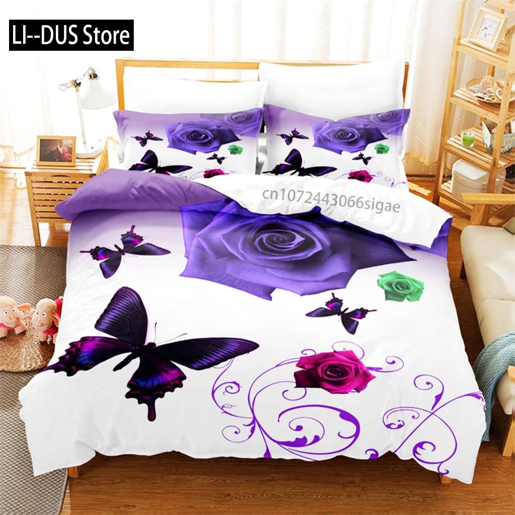 

Flowers And Forests Bedding Set Duvet Cover Set 3d Bedding Digital Printing Queen Size Bedding Set Fashion Design EU Single(135*200cm)3pcs