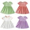 Baby Girl's Dress Round Neck Short Sleeved Pleated Dress Kids Dress