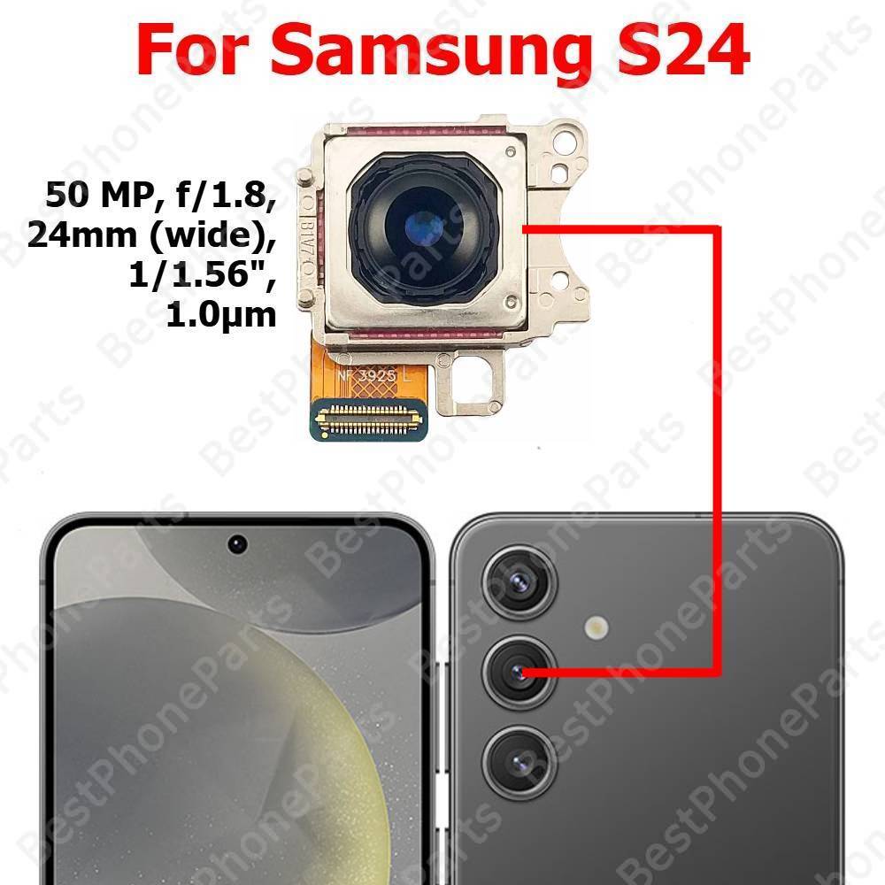 Rear Front Camera For Samsung S24 S921 Backside Facing Frontal Selfie Back Camera Module Mobile Phone Replacement Parts S24 Back Main