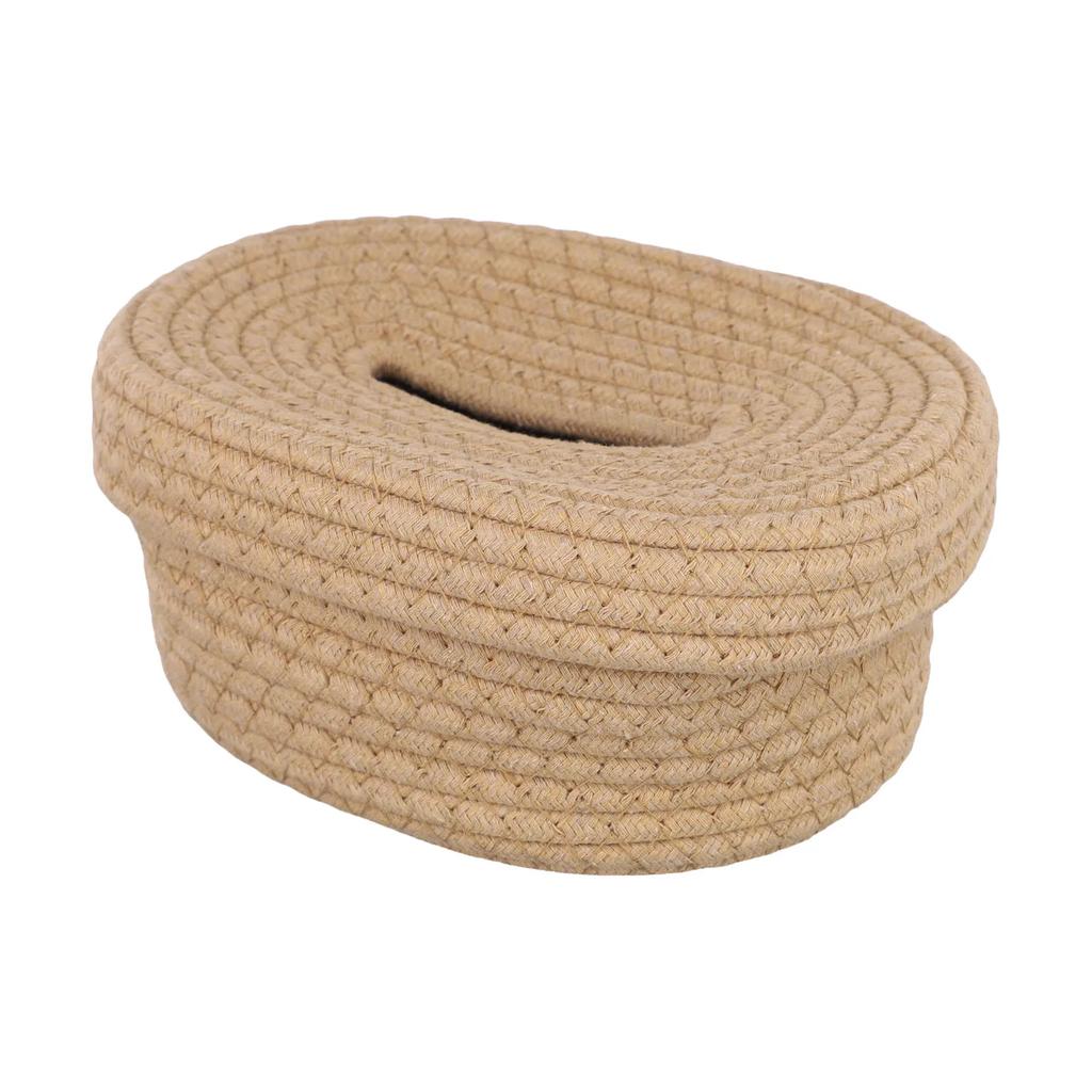 Simple Japanese-style Cotton Rope Woven Tissue Box Food Storage Box Creative Desktop Storage Box Pumping Paper Box Hand-washed