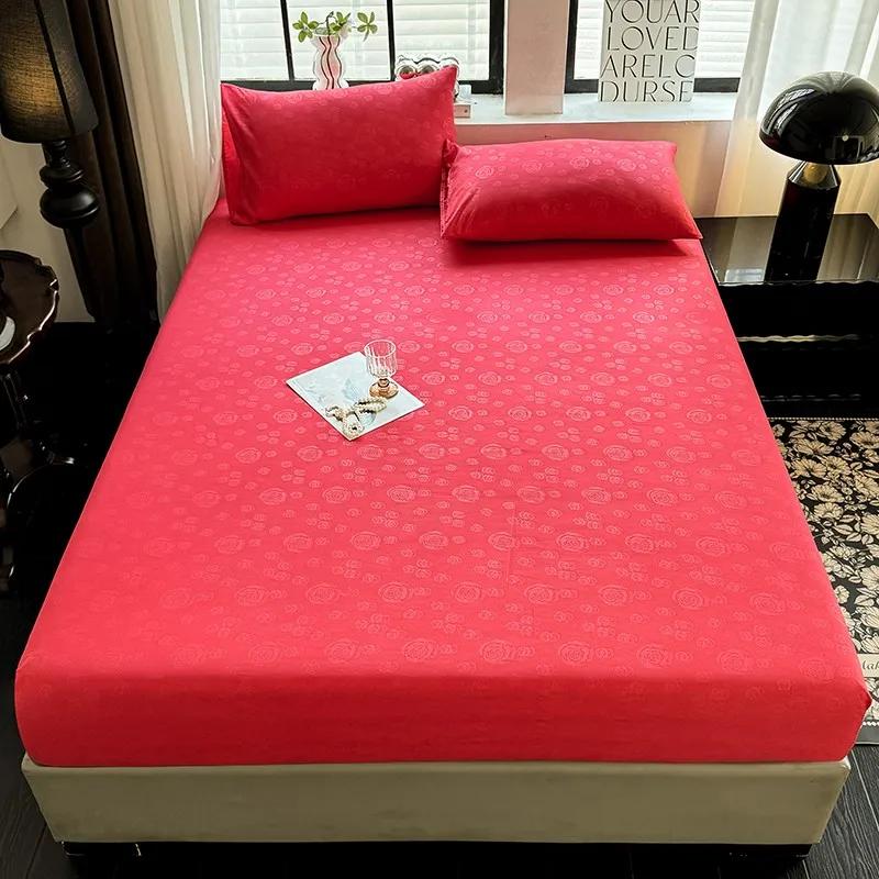 Brushed Fitted Sheet Elastic Bedsheet designed for Household Breathable Bed Linen Sabanas Para Cama Simple Style Bed Covers (No Pillowcase)
