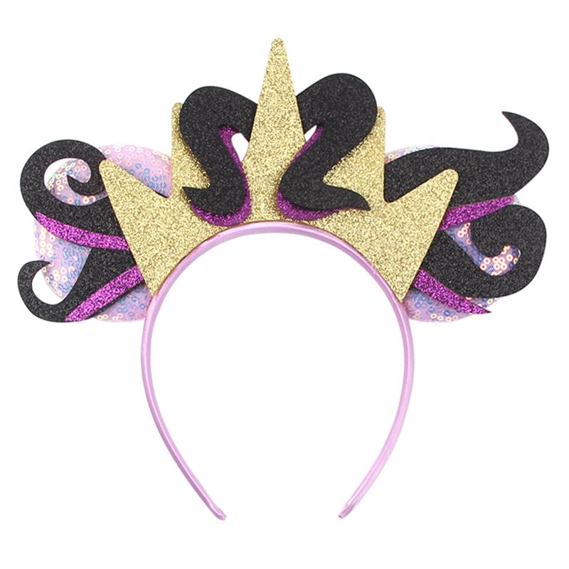Halloween Mouse Ears Headband Sequins Bow Hairband For Women Featival Party DIY Hair Accessories Boutique