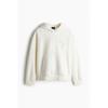 H M Loose Fit Printed Hoodie creaM