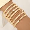 Striped rhombus pattern exaggerated personalized twist design multi-layer opening stacked bracelet women's bracelet set