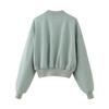 Women's Faux Suede Button Jacket Oversized Gathered Hem Short Length Coat Casual Vintage Outerwear With Pockets