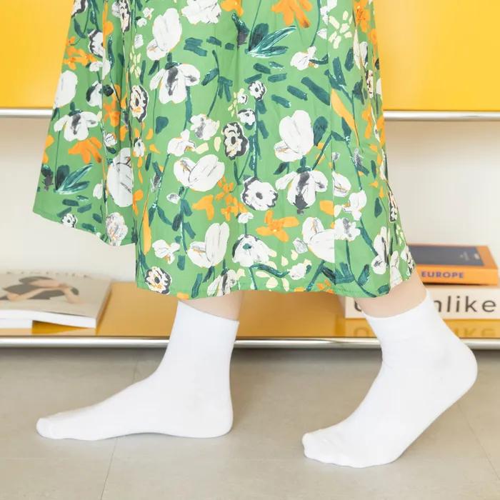 Cotton Middle Socks - White