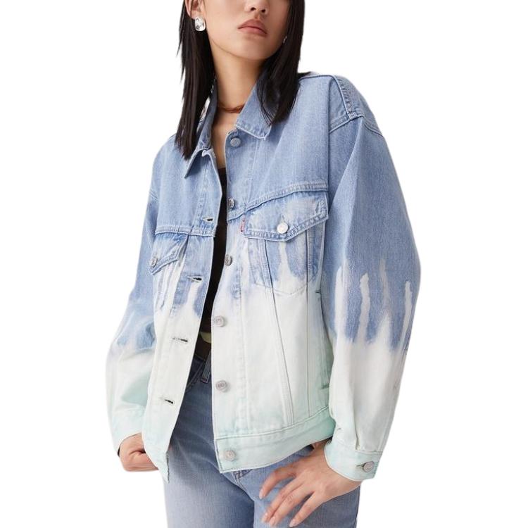 Levis Cool Series American Vintage Loose Casual Lapel Long Sleeve Denim Jacket Women Jackets Light-Blue 002Z0-0000