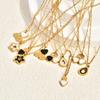 Minimalist Stainless Steel Necklace Jewelry Women 18k Gold Plated Love Star Water Drop Pendant Necklace