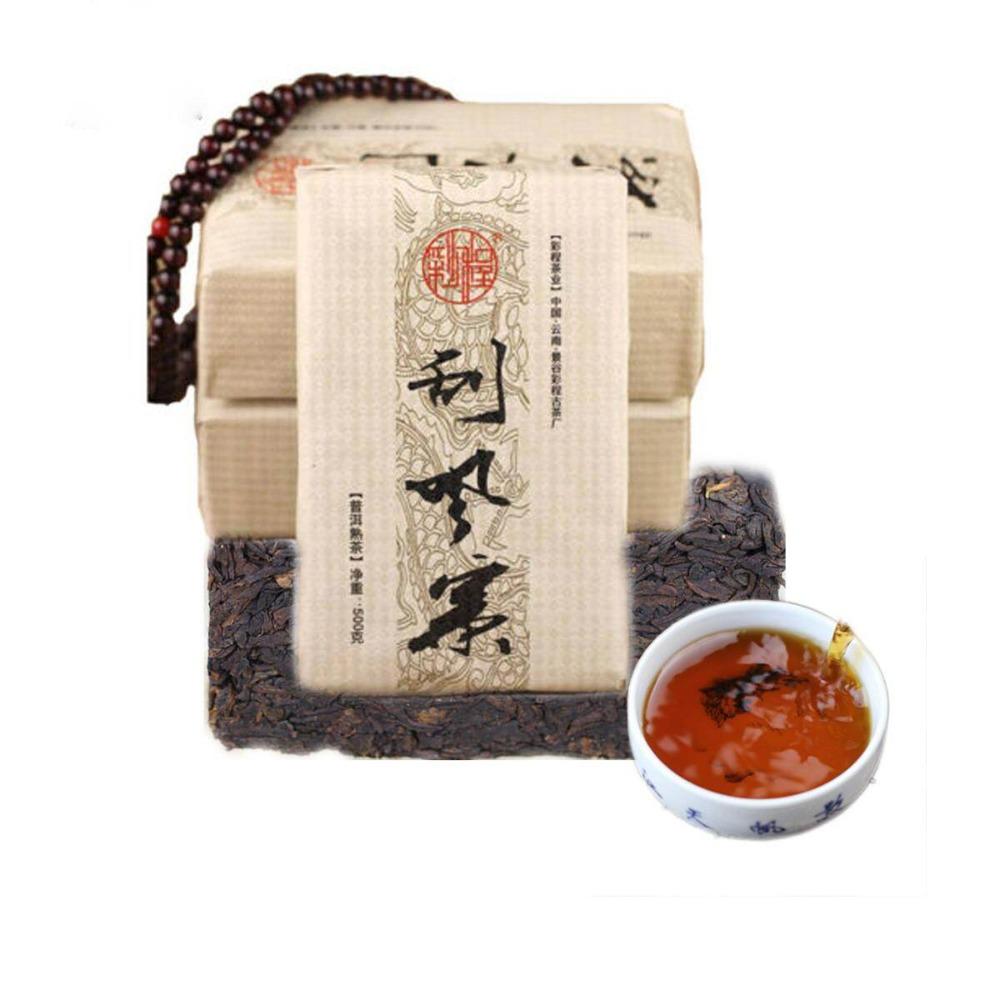 500g Caicheng Ripe Puer Tea Brick Shu Puerh Cha Cooked