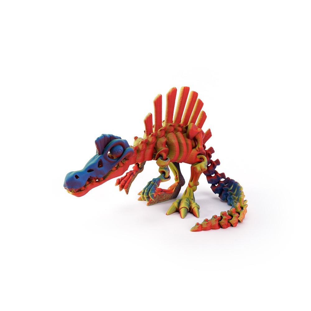 Multi-Color 3D Printed Echinosaurus Dinosaur Mini Size Bone Model Movable Dragons Figurine Movable Joints Desktop Craft