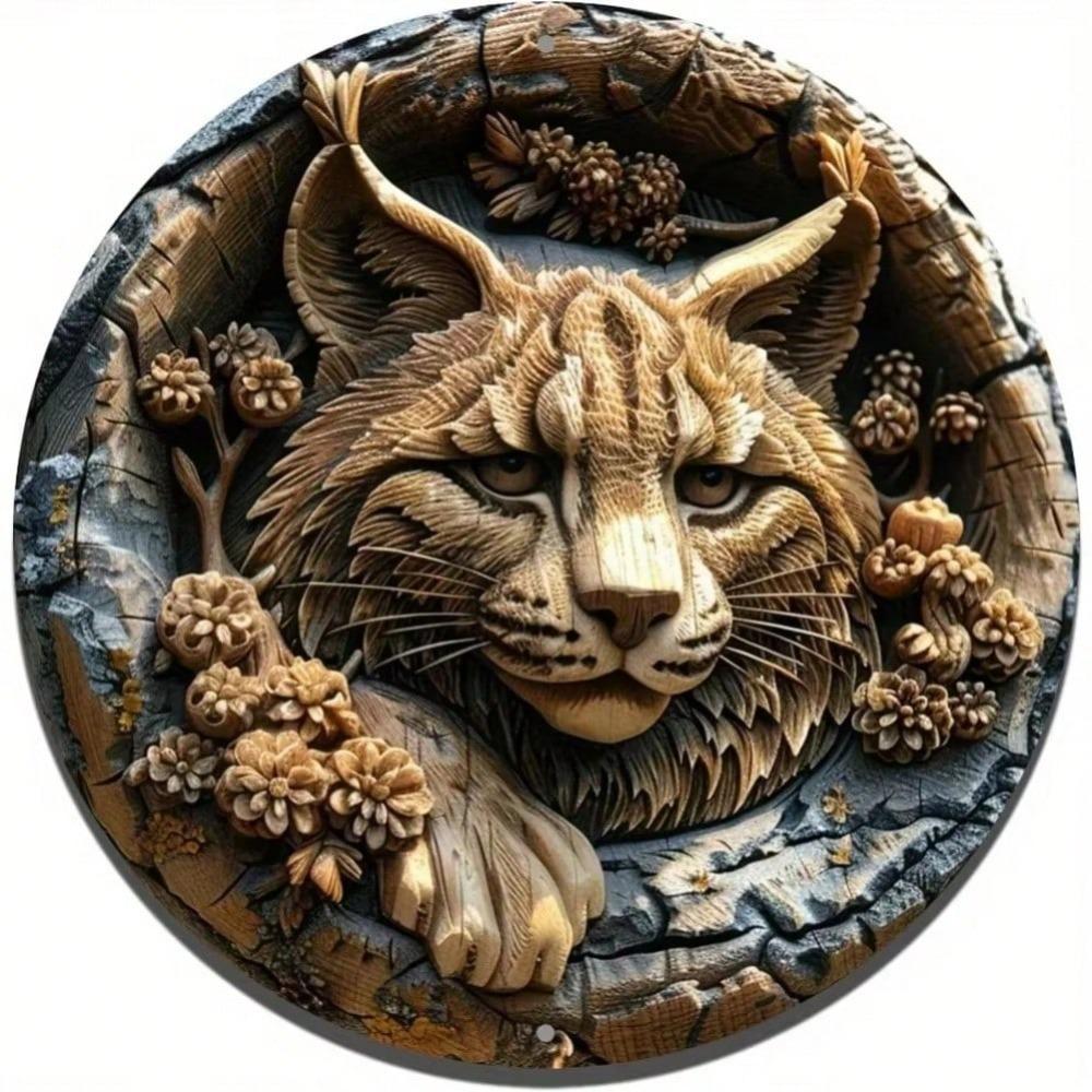 Металлическая табличка с картиной маслом «Пума», пейзаж, настенное искусство для декора дома 20x20