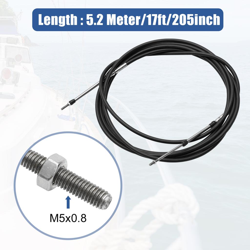 Motoforti 6-19ft 1.8M-5.8M Marine Throttle Shift Remote Control Box Cable for Outboard Engine Boat Motor Steering System