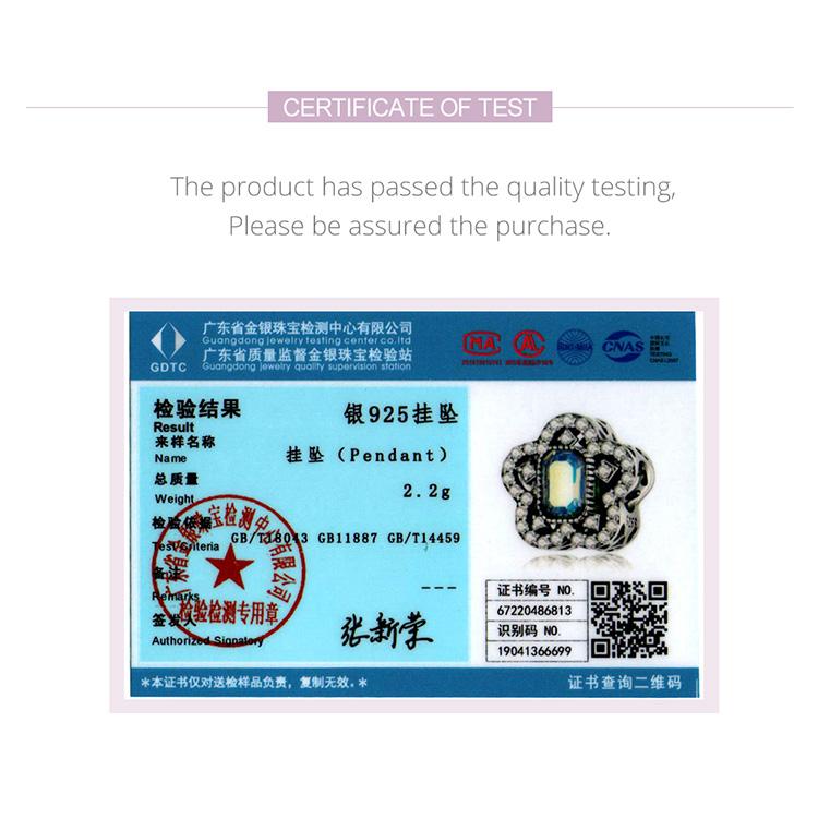 Bamoer 925 Sterling Silver Delicate Flower Charm Fit for Women Shining Stone Charms Original Bracelet & Bangle Fine Jewelry Gift