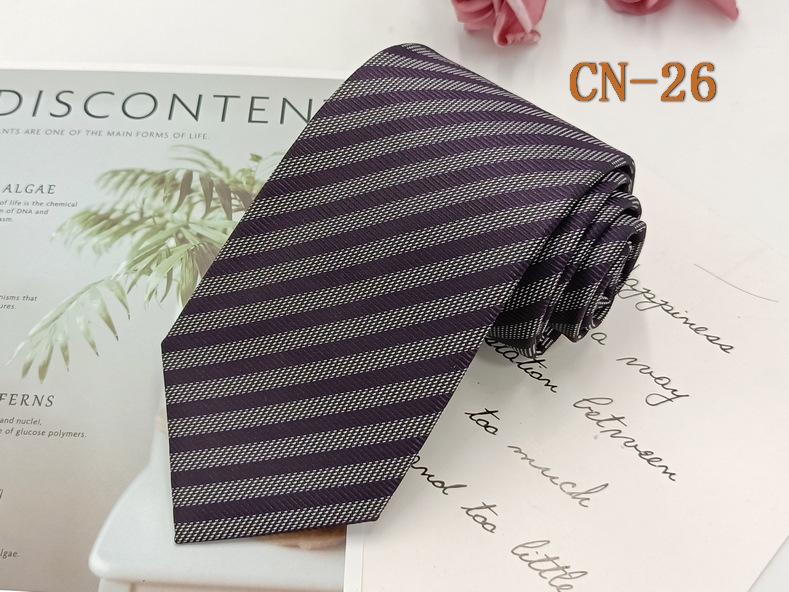 Herren Formell 8cm Schwarz Gestreifte Krawatte, Polyester-Seide, Jacquard Garngefärbt, Handgestrickt.