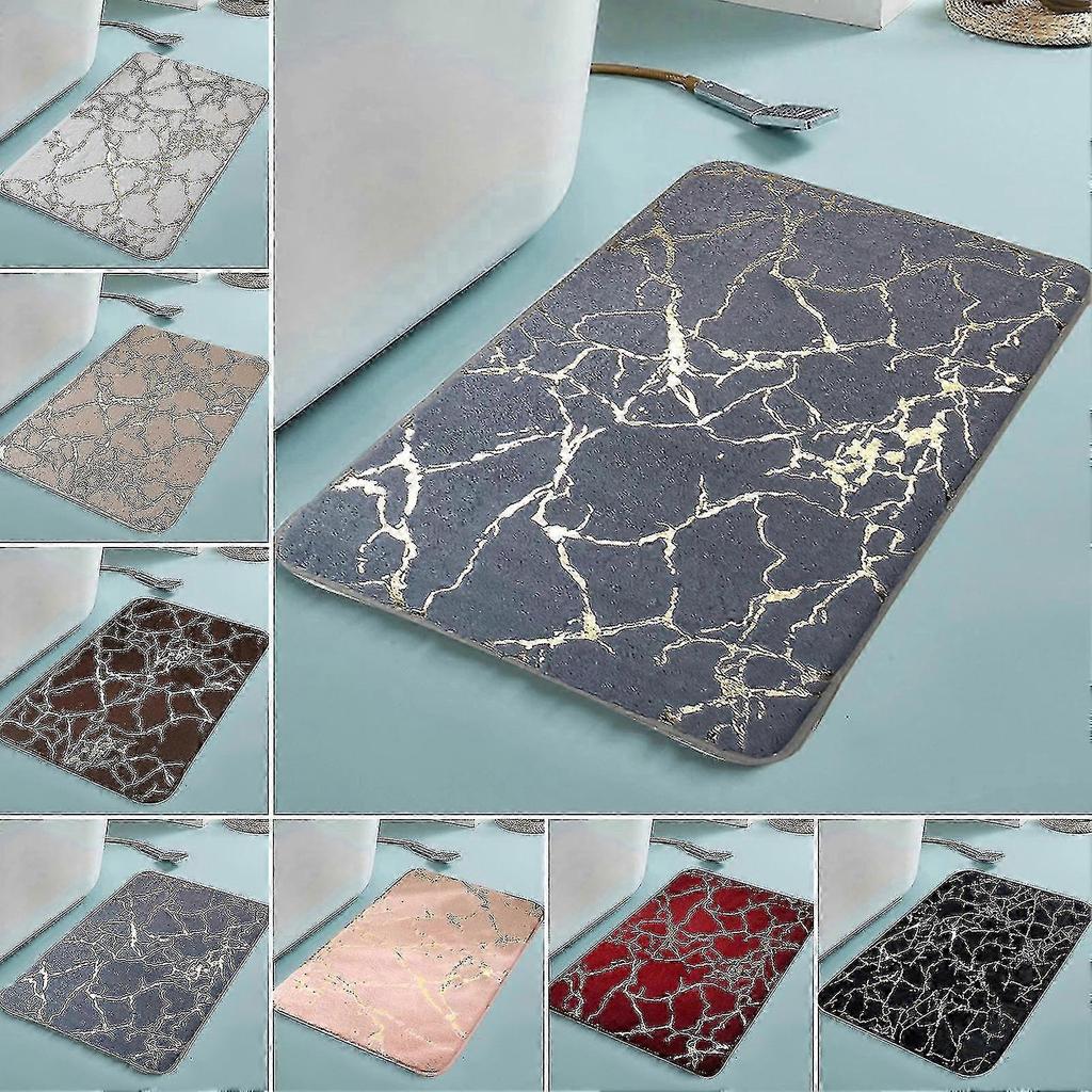 Bath Mat Non-slip Quick Dry Polyester Granite Surface Shower Rug For Home - Ri