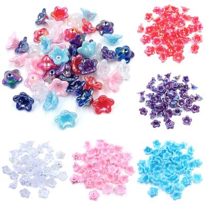 30 stücke 12mm AB Blenden Farbe Horn Blume Perlen DIY Schmuck Zubehör Kreative Charms Mode Armband Halskette Herstellung Material