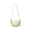 Genuine Leather Women's Bag Slanted Zipper Round Bag High-end Single-shoulder Bag Chain Handbag