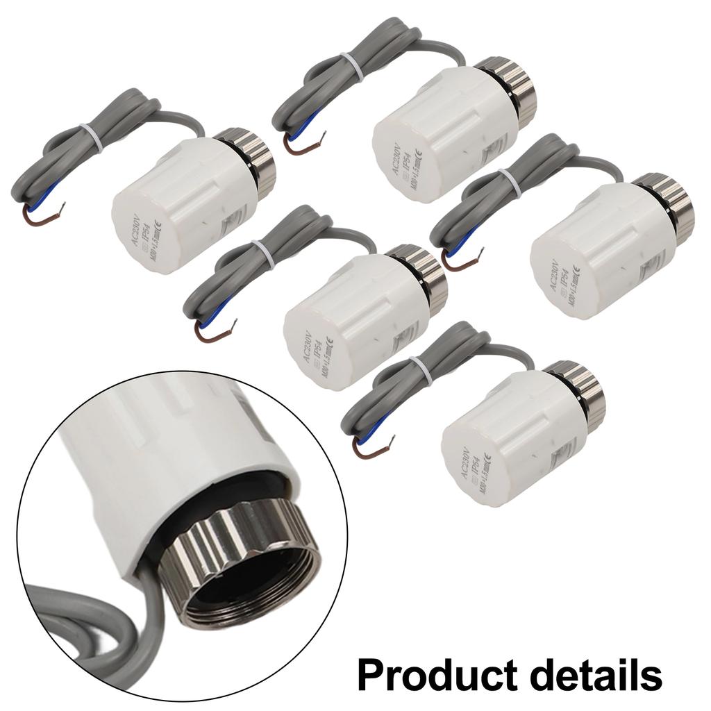 5PCS Electric Actuator Valve M30x1 5mm 230V Normally Closed for Efficient Floor Heating and Radiator Applications
