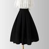 Hepburn Style High-Waisted A-Line Midi Skirt - Spring/Autumn 2025 Slimming Puffy Design