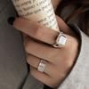 Promotion  Trendy Square Crystal Thai Silver Female Finger Ring For Women Never Fade Hand Accessories Gifts