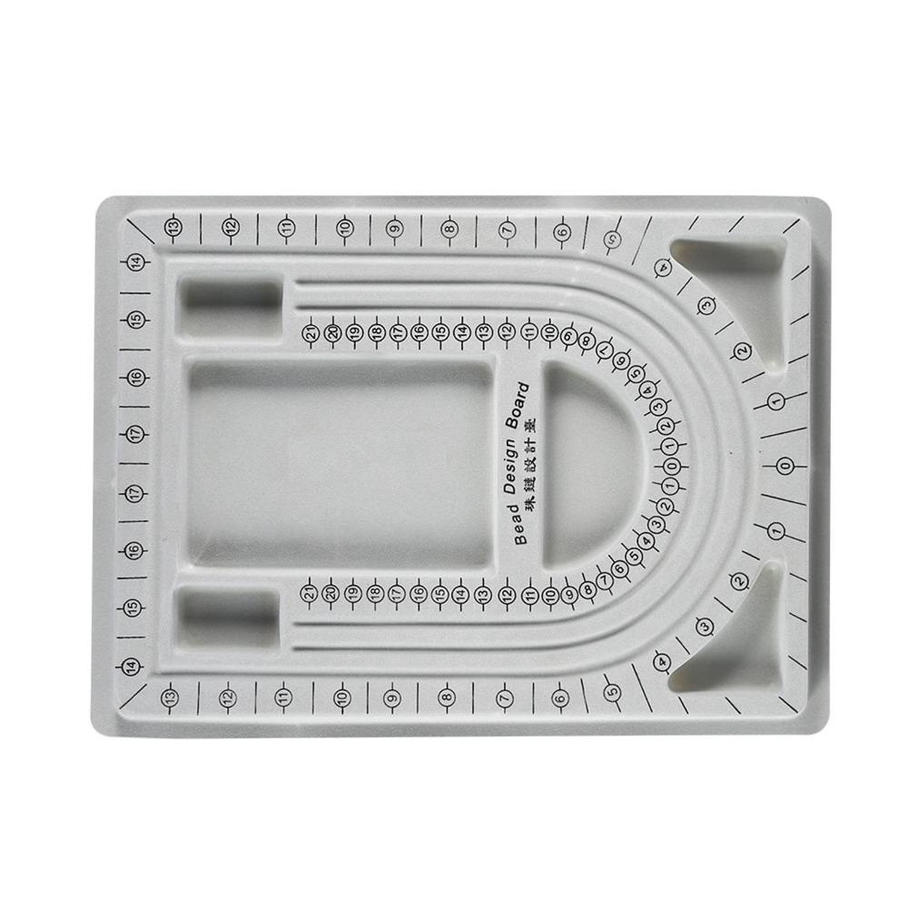 Gray Resin Bead Board 32x24CM Measurement Scale Design Tray Bead Stringing Tool Practical Tool Bead Design Board DIY Craft