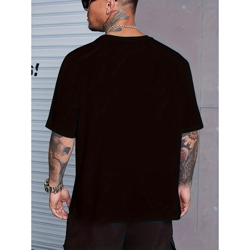 European Sizes Plus Size Men's Short Sleeve T-shirt, CALLED A DAD Print Casual Comfy Breathable Summer Tee Tops