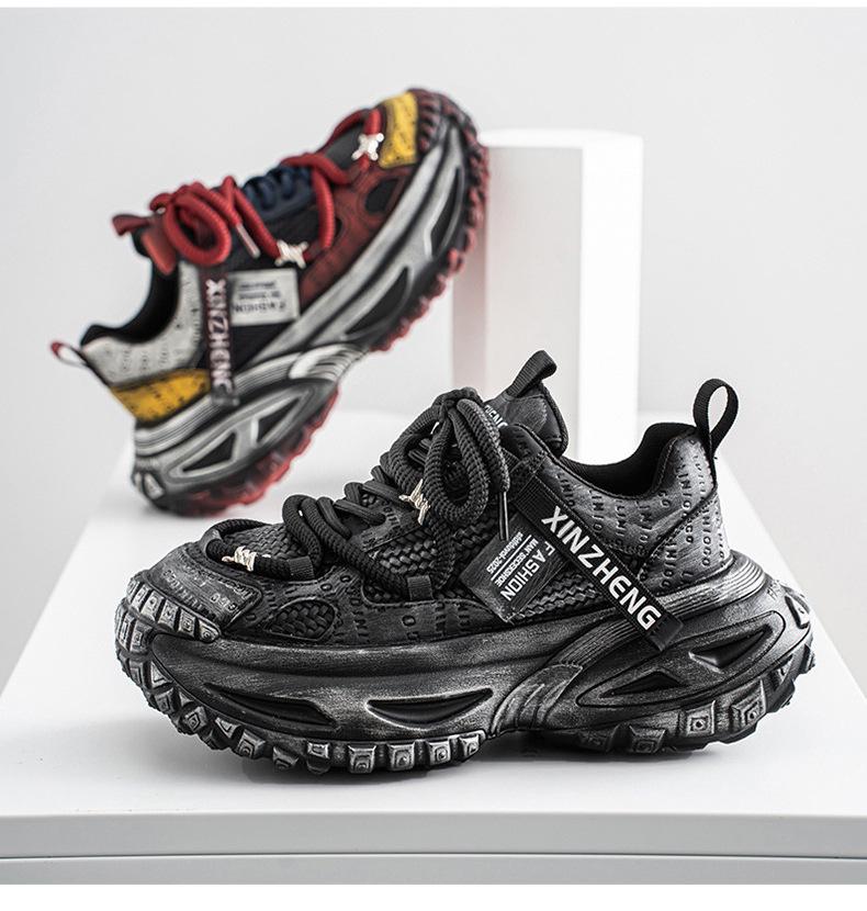 2025 European Men's High-End Trendy Dad Shoes - Autumn Casual, Height-Increasing Sports Style