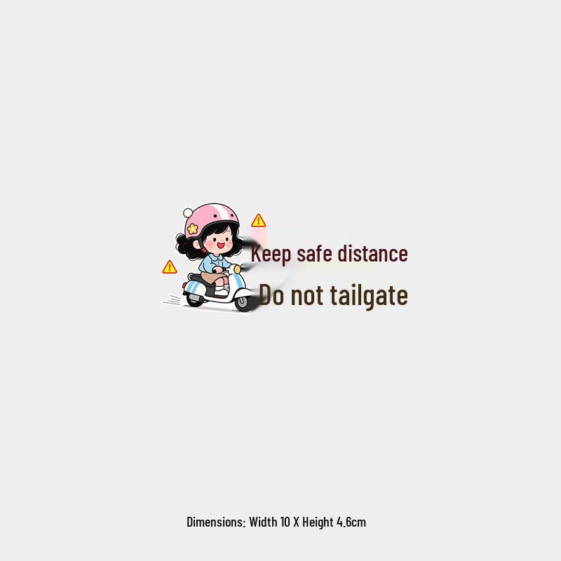 Funny Female Driver: Keep Distance Rear Windshield Sticker