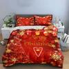 Merry Christmas Red Design Bedding Duvet Cover Set Duvet Cover Pillowcases  (1*Duvet Cover 2*Pillowcases, without duvet insert)