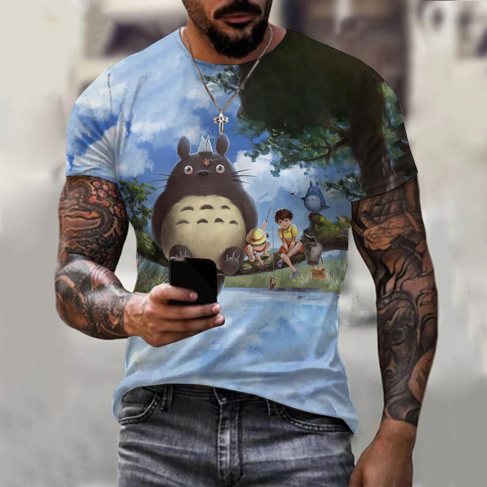 Letní Anime Totoro Tričko s 3D potiskem Muži Ženy Trička Kreslené Trička Oversized Harajuku Streetwear Trička Topy