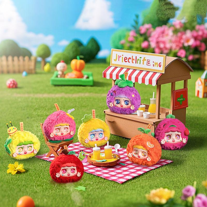 

Soft cute vinyl face apple bug plush backpack pendant peach drink girl heart doll fruit blind box gift 14*17cm【0.17kg】