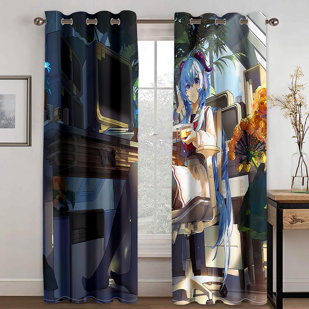 

3D Cartoon Characters Sunshade Curtains Kids Room Bedroom Decorative Curtains 2 Panel Children s Study Living Room Curtains 50W130H(CM)X2PCS&Grommet Top