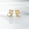 Hot Fashion Earrings/jewelry/Lovely Rhinestone Cat  Cute  Stud  Gifts For Women Girls 2024