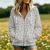 Damen Casual karierte Kapuzenjacke mit langen Ärmeln, Taschen und
