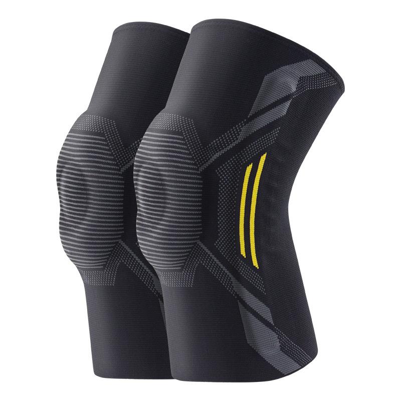 

Non-slip Silicone Sports Knee Pads Nylon Spring Strips Basketball Knitted High Elastic Protective Gear Knee Pads Equipment L