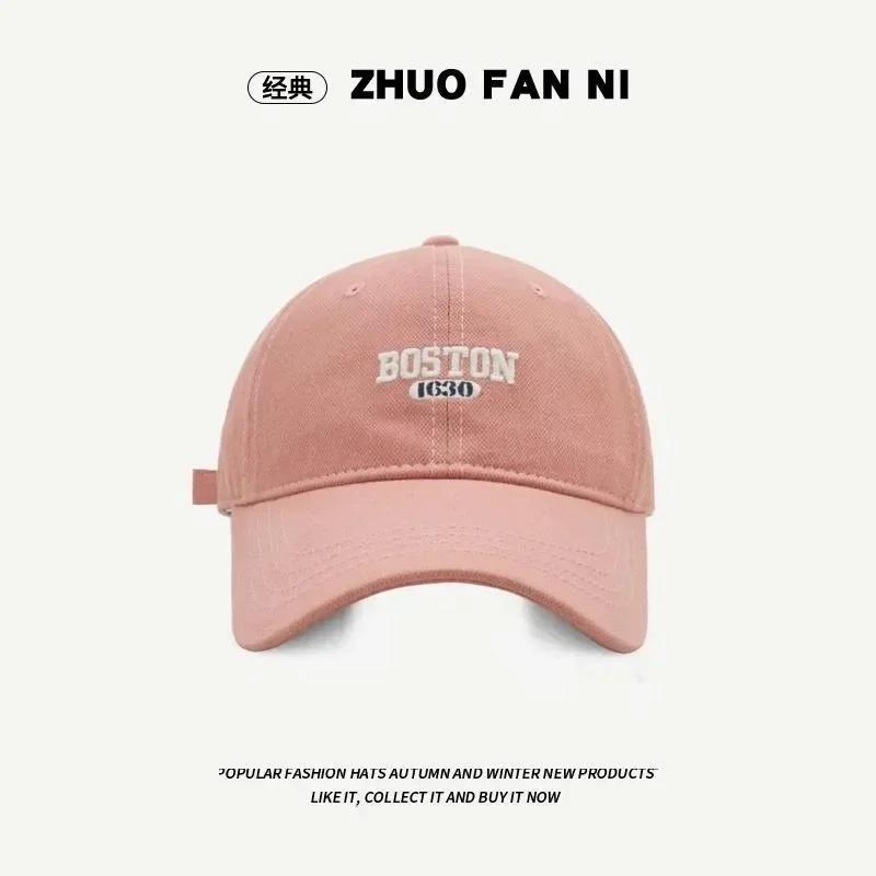 Large Size 65cm Ins Embroidered Peaked Cap Korean Style Versatile Curved Brim Trendy Men s Spring Autumn trend Baseball Caps 56-58cm розовый