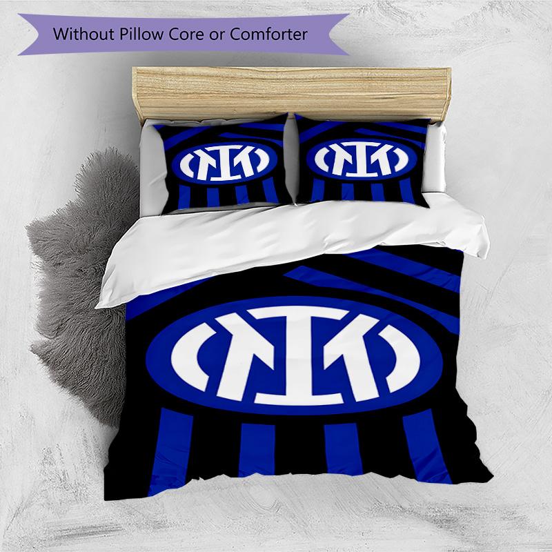 FC. Set Copripiumino con Fantasia Stampata Internazionale Milano – include 1 copripiumino e 2 federe coordinate Decorazione per la camera da letto Regali di Natale