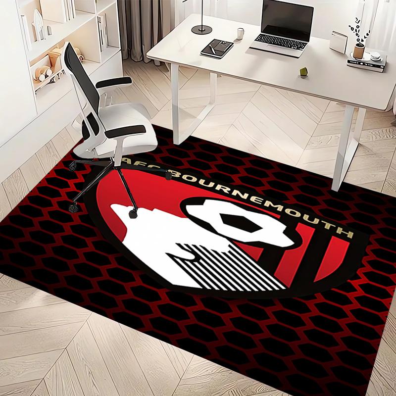 1 Stück Fußballverein Logo Druck Teppich - Weich, Waschbar, Rutschfest, Innenmatte, Wohnzimmer, Home Office Dekorativer Teppich, Büro Dekorativ