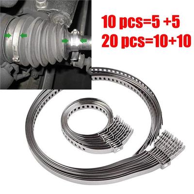 10/20Pcs Axle CV Joint Boot Crimp Clamp Kit Driveshaft Stainless Steel CV Boot Clamp 30- 40mm 70- 127mm Adjustable