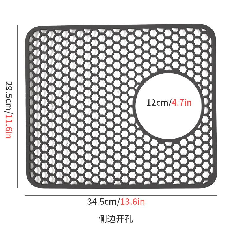 

New Kitchen Sink Hollow Drain Pad Bar Counter Dining Table Insulation Pad Bottom of Sink Scratch Resistant Filter Silicone Pad silicone