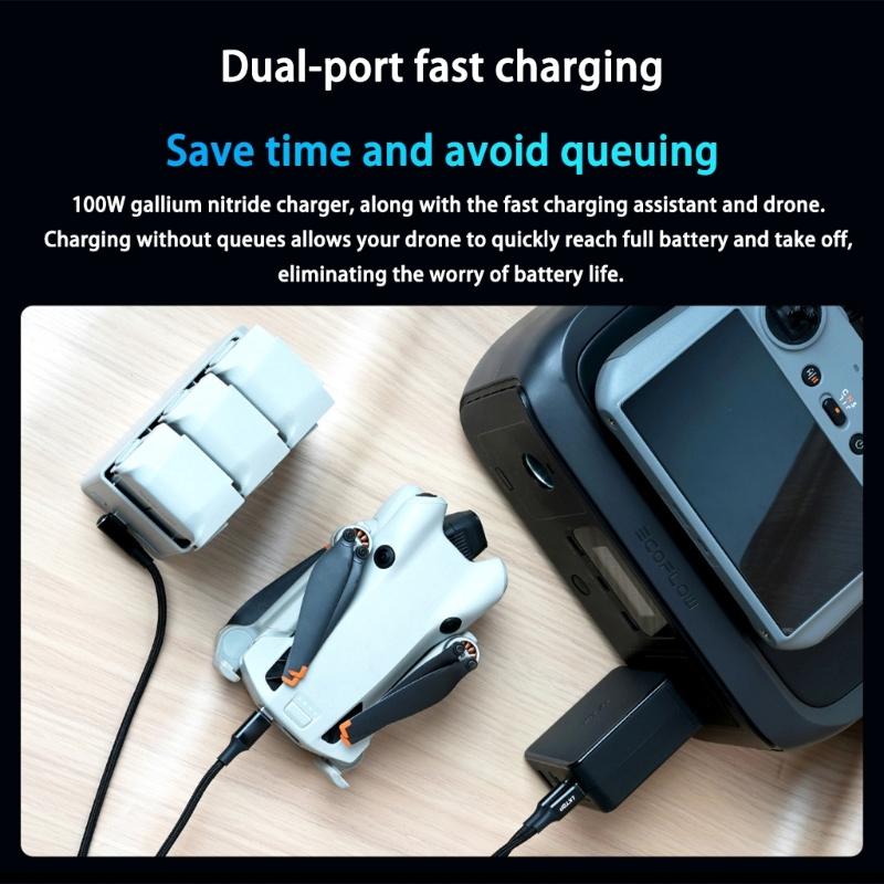 Fast Speed 100W Wall Charger 3 USB C 1 USB A Ports Multi Device Charging Intelligent Temperature Control