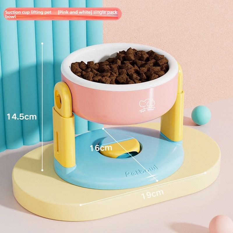 Elevated Adjustable Pet Bowl for Dogs Cats Anti-Slip Raised Food Water Bowl Protect Neck Universal Pet Feeder No-Tip Design