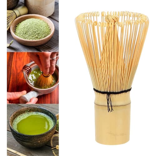 Qingyun LEE 100-Stem Bamboo Chasen (Tea Ceremony Utensils) for Outdoor Tea Ceremony, Straightening, Whisking, Powder, and More, Bamboo Color